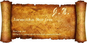 Janecska Norina névjegykártya